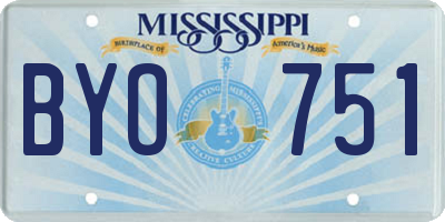 MS license plate BYO751