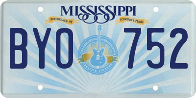 MS license plate BYO752