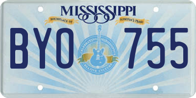 MS license plate BYO755