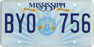 MS license plate BYO756