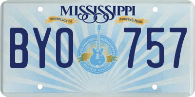 MS license plate BYO757
