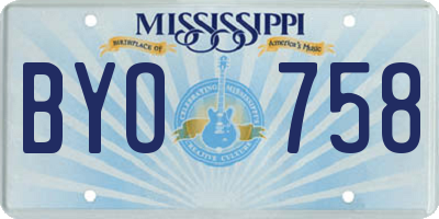 MS license plate BYO758