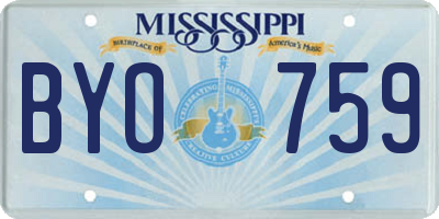 MS license plate BYO759