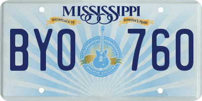 MS license plate BYO760