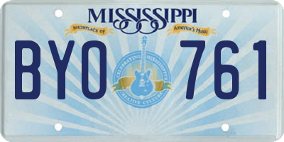 MS license plate BYO761