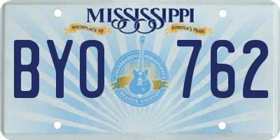 MS license plate BYO762