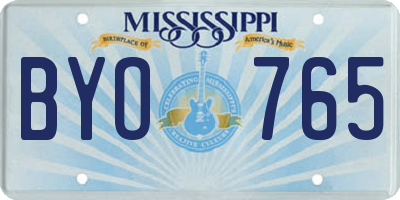 MS license plate BYO765
