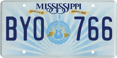 MS license plate BYO766