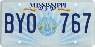 MS license plate BYO767