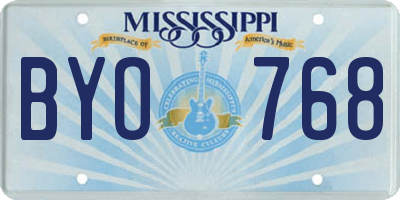 MS license plate BYO768