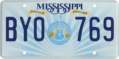 MS license plate BYO769