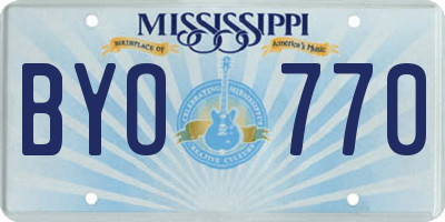 MS license plate BYO770
