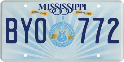 MS license plate BYO772