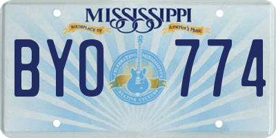MS license plate BYO774