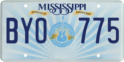 MS license plate BYO775