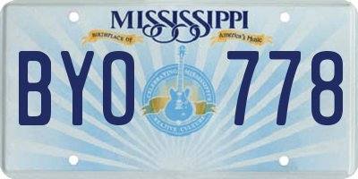 MS license plate BYO778