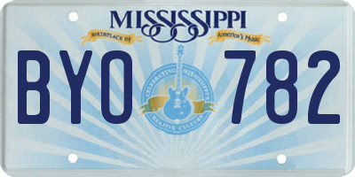 MS license plate BYO782