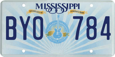 MS license plate BYO784