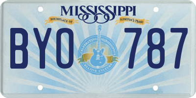 MS license plate BYO787