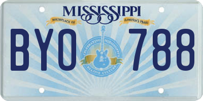 MS license plate BYO788