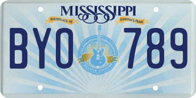 MS license plate BYO789