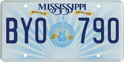 MS license plate BYO790