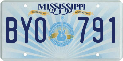 MS license plate BYO791