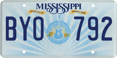 MS license plate BYO792