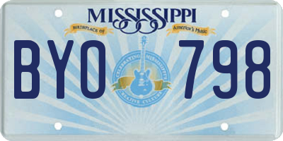 MS license plate BYO798