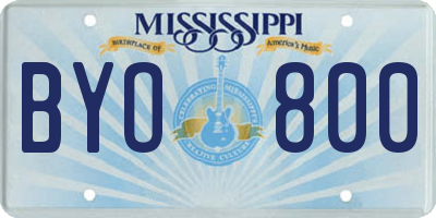 MS license plate BYO800