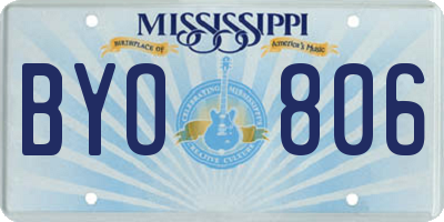 MS license plate BYO806