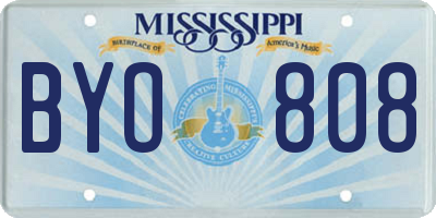 MS license plate BYO808