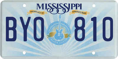 MS license plate BYO810