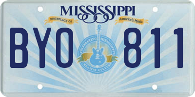 MS license plate BYO811