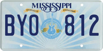 MS license plate BYO812