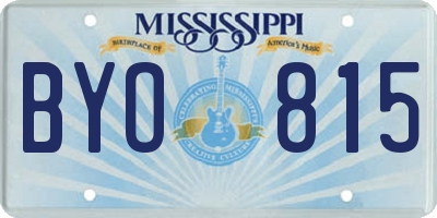 MS license plate BYO815