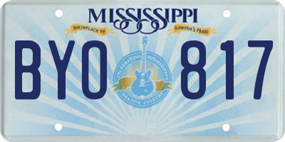 MS license plate BYO817