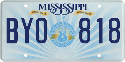 MS license plate BYO818