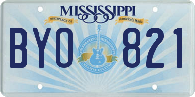 MS license plate BYO821
