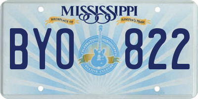 MS license plate BYO822