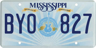 MS license plate BYO827