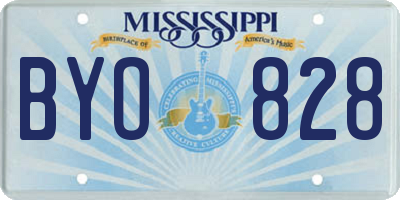 MS license plate BYO828
