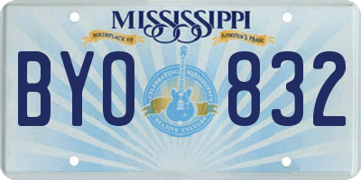 MS license plate BYO832