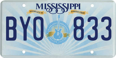 MS license plate BYO833