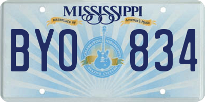 MS license plate BYO834