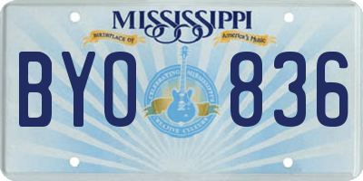 MS license plate BYO836