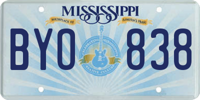 MS license plate BYO838