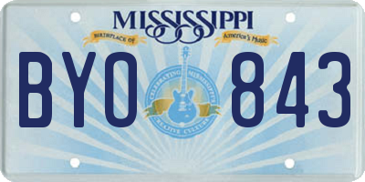 MS license plate BYO843