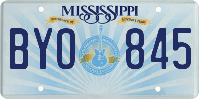 MS license plate BYO845