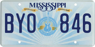 MS license plate BYO846